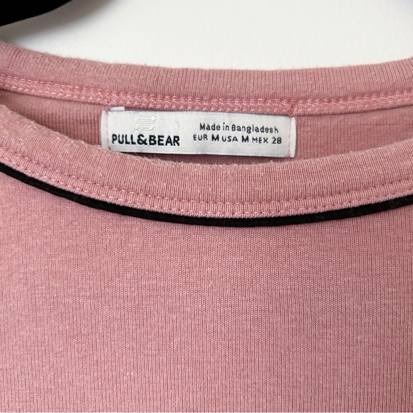 Pull&Bear Rose Coloured Cropped Top with Palmistry Print Size M - Picture 3 of 3